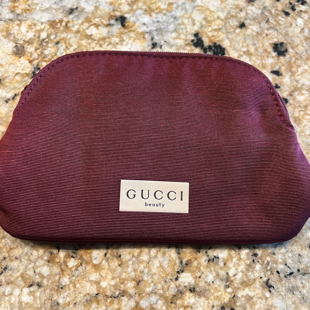 Gucci Beauty Burgundy Cosmetic Pouch